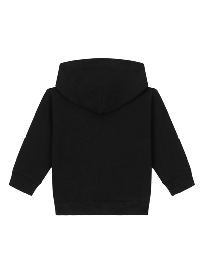 Shop Dolce & Gabbana Logo-print Zip-up Hoodie In Black