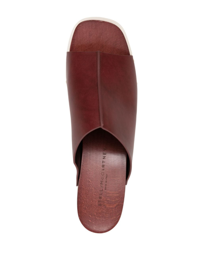 Shop Stella Mccartney Elyse 80mm Studded Wedge Sandals In Brown