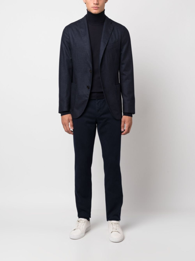 Boglioli Single-breasted Wool-blend Blazer In Blue