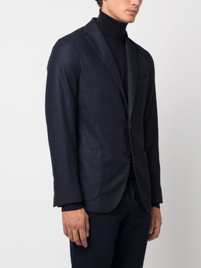 Boglioli Single-breasted Wool-blend Blazer In Blue