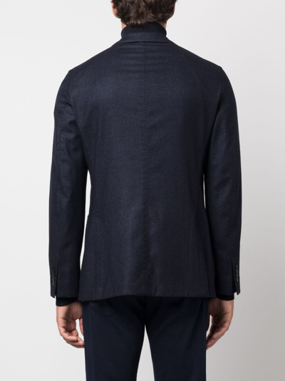 Boglioli Single-breasted Wool-blend Blazer In Blue