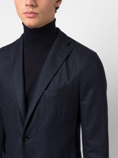 Boglioli Single-breasted Wool-blend Blazer In Blue