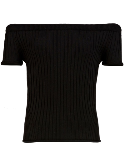 Shop Khaite The Ricki Wool-blend Top In Black