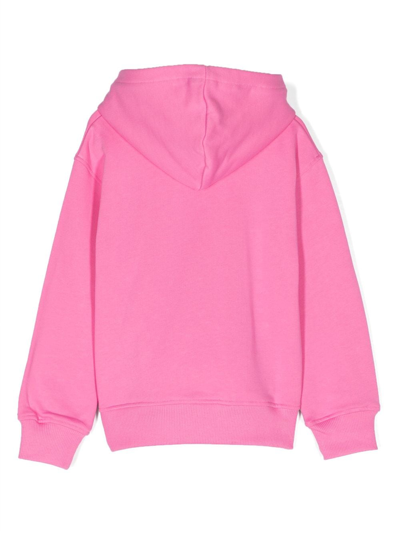 Shop Moschino Teddy Bear-motif Cotton Hoodie In Pink