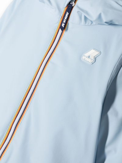 Shop K-way Logo-patch Zip-up Jacket In Blue