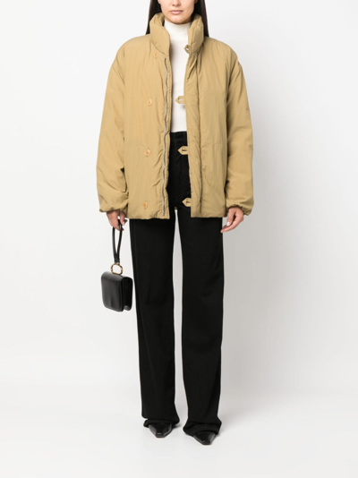 Lemaire Blouson-sleeve Cotton-blend Quilted Jacket In Green
