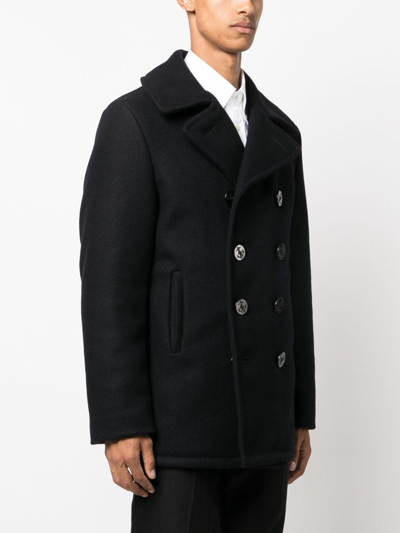 MIUSA WOOL-BLEND ENGRAVED-BUTTONS PEACOAT