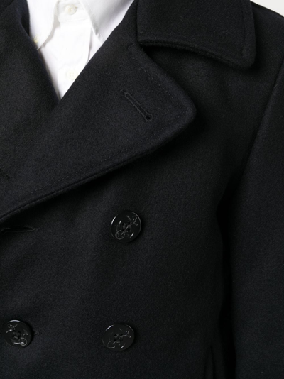 MIUSA WOOL-BLEND ENGRAVED-BUTTONS PEACOAT