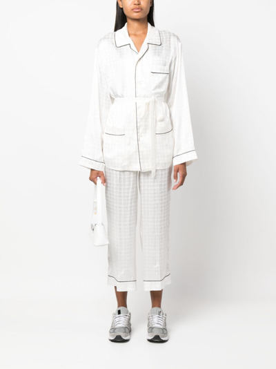 10 Corso Como Circle-motif Straight-leg Trousers In White