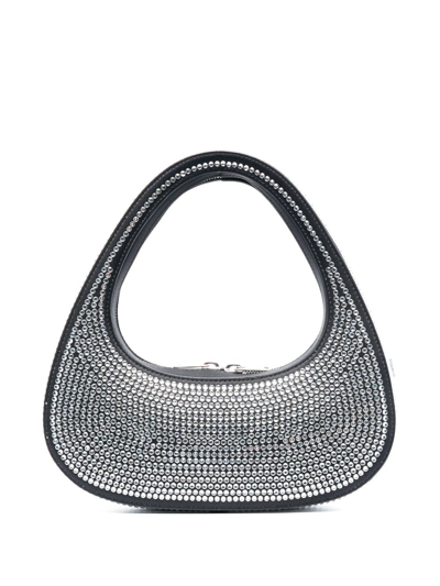 Coperni Mini Swipe Rhinestone-embellished Tote Bag In Black