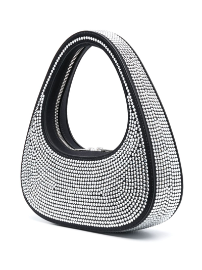 Coperni Mini Swipe Rhinestone-embellished Tote Bag In Black