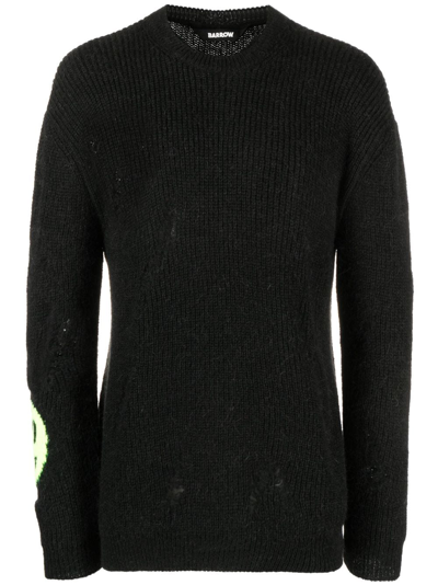 Shop Barrow Intarsia-logo Ribbed Sweatshirt In Black