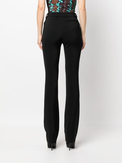 Shop Roberto Cavalli High-waist Bootcut Trousers In Black