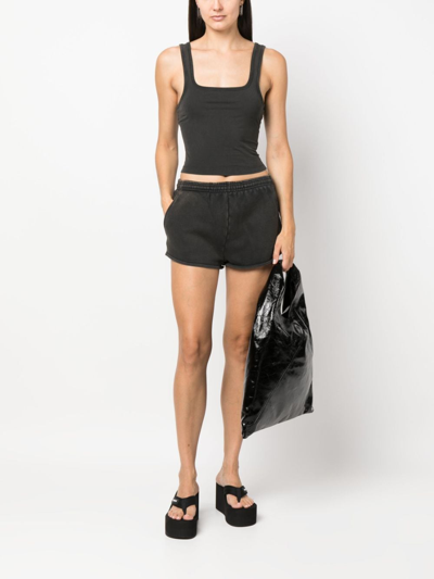Entire Studios Womens Washedblack Micro Drawstring Cotton-jersey Shorts Xs In Black