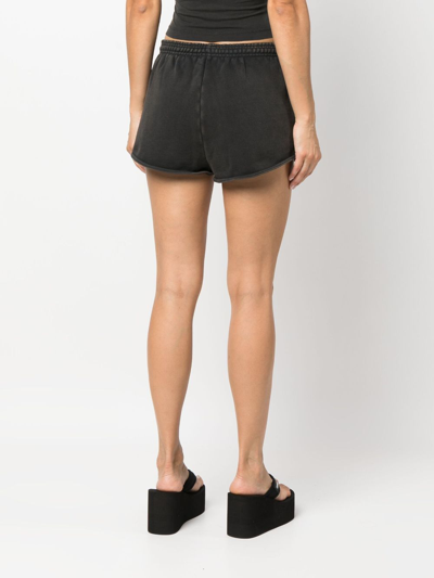 Entire Studios Womens Washedblack Micro Drawstring Cotton-jersey Shorts Xs In Black