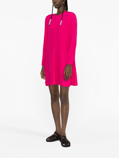 Shop Red Valentino Long-sleeved Flared Minidress In Pink