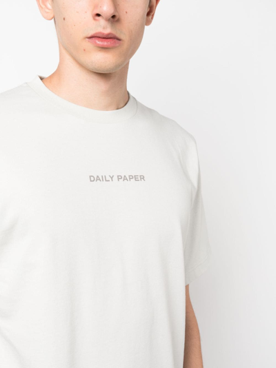 Shop Daily Paper Logo-print Cotton T-shirt In Grey