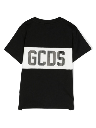 Shop Gcds Logo-print Cotton T-shirt In Black