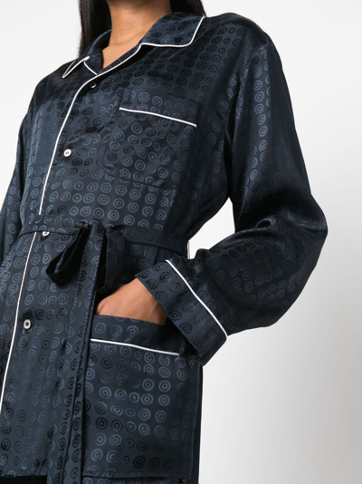 Shop 10 Corso Como Circle-motif Belted-waist Shirt In Blue