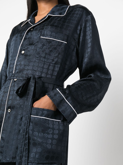 10 Corso Como Circle-motif Belted-waist Shirt In Blue