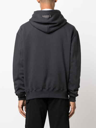Shop Andersson Bell Logo-embroidered Cotton Hoodie In Grey
