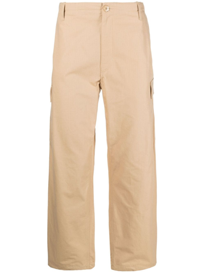 Shop Kenzo Wide-leg Cargo Trousers In Neutrals