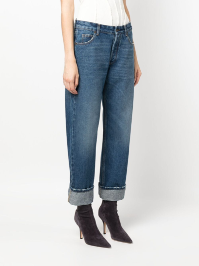 Shop Darkpark Liz Straight-leg Cropped Jeans In Blue