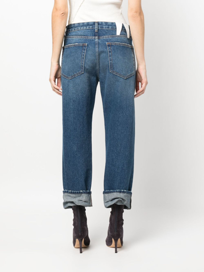 Shop Darkpark Liz Straight-leg Cropped Jeans In Blue