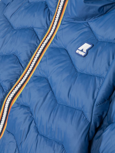 Shop K-way Padded Zip-up Jacket In Blue