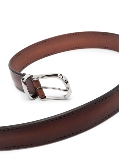 Shop Orciani Buckle-fastening Leather Belt In Brown