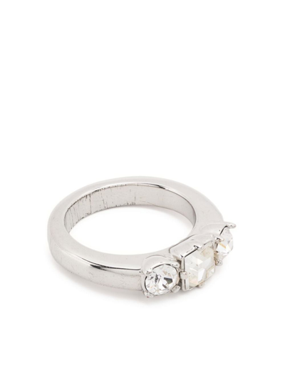 Shop Dsquared2 Crystal-embellished Ring In Silver