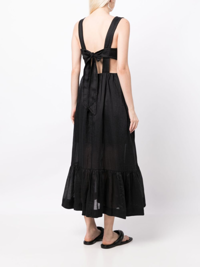 Shop Zimmermann Bow-detailing Midi Dress In Black