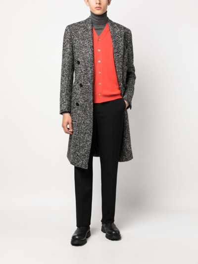 Malo Shaved Cyclist Turtleneck Sweater With Ribbed Finish In Gray