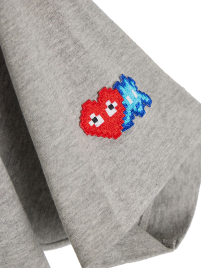 Shop Comme Des Garçons Play X Invader Logo-patch Cotton T-shirt In Grey