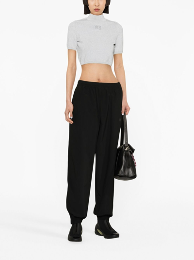 Alexander Wang Embossed Logo Pants In Black