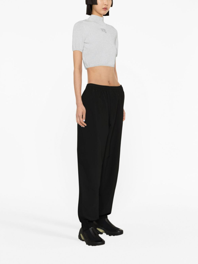 Alexander Wang Embossed Logo Pants In Black