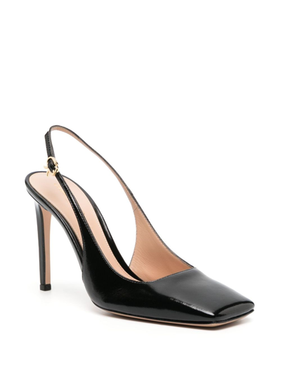 Gianvito Rossi Christina Glossed-leather Slingback Pumps In Black