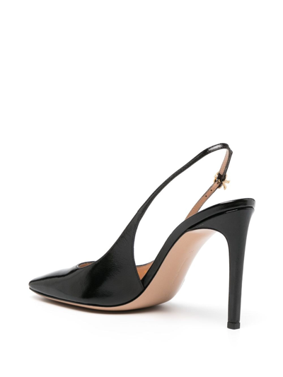 Gianvito Rossi Christina Glossed-leather Slingback Pumps In Black