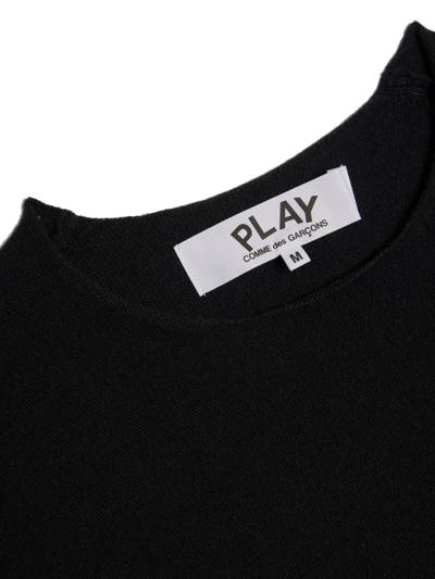 Shop Comme Des Garçons Play Logo-patch Cotton Jumper In Black