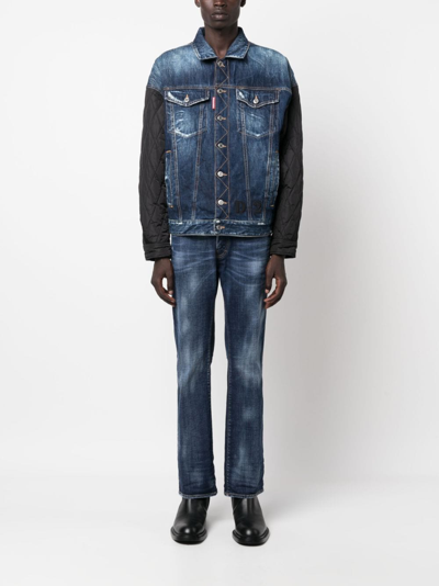 Shop Dsquared2 Low-rise Straight-leg Jeans In Blue