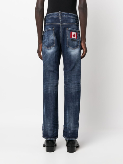 Shop Dsquared2 Low-rise Straight-leg Jeans In Blue