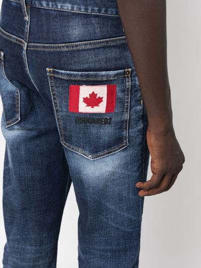 Dsquared2 642 Dark Pressed Wash Jeans In Blue
