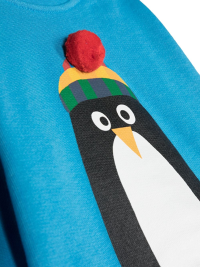 Shop Stella Mccartney Penguin-print Cotton Sweatshirt In Blue