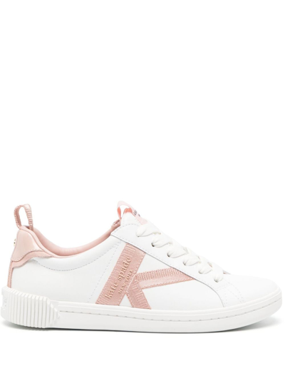 Shop Kate Spade Colour-block Leather Sneakers In White