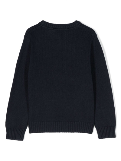 Shop Timberland Intarsia-logo Cotton-wool Jumper In Blue