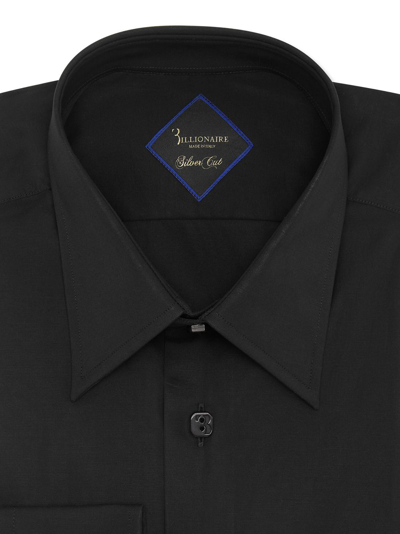 Shop Billionaire Gordon Crest-embroidered Poplin Shirt In Black
