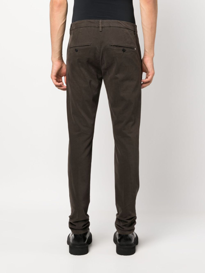 Shop Dondup Tapered-leg Chino Trousers In Green