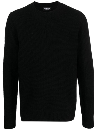 Shop Dondup Crew-neck Knitted Jumper In Black