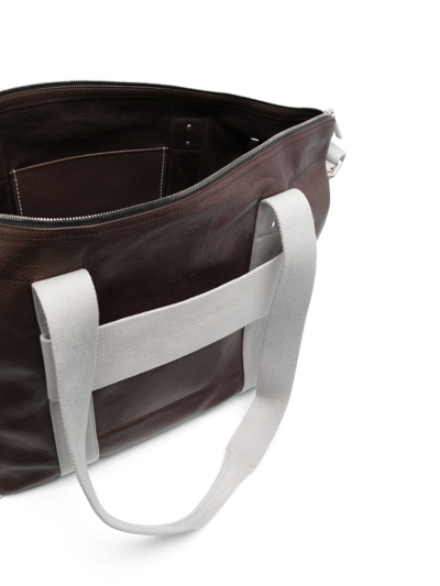 Shop Rick Owens Luxor Contrasting-web Strap Shoulder Bag In Brown