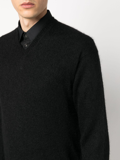 Shop Tom Ford V-neck Knitted Jumper In Black